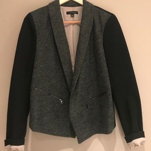 Ann Taylor Gray & Black Wool Blazer